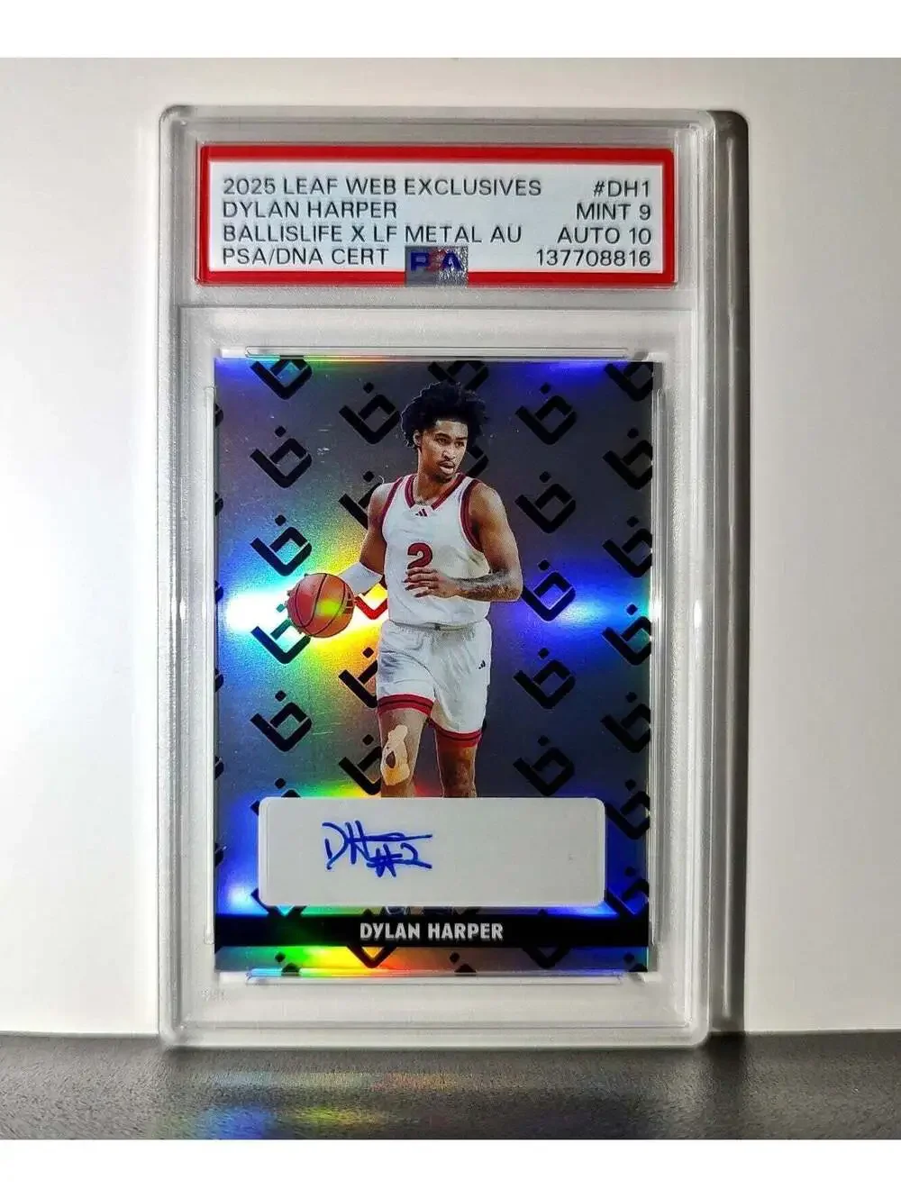 Dylan Harper 2025 Leaf Metal #BILA-DH1 Refractor PSA 9 Auto 10